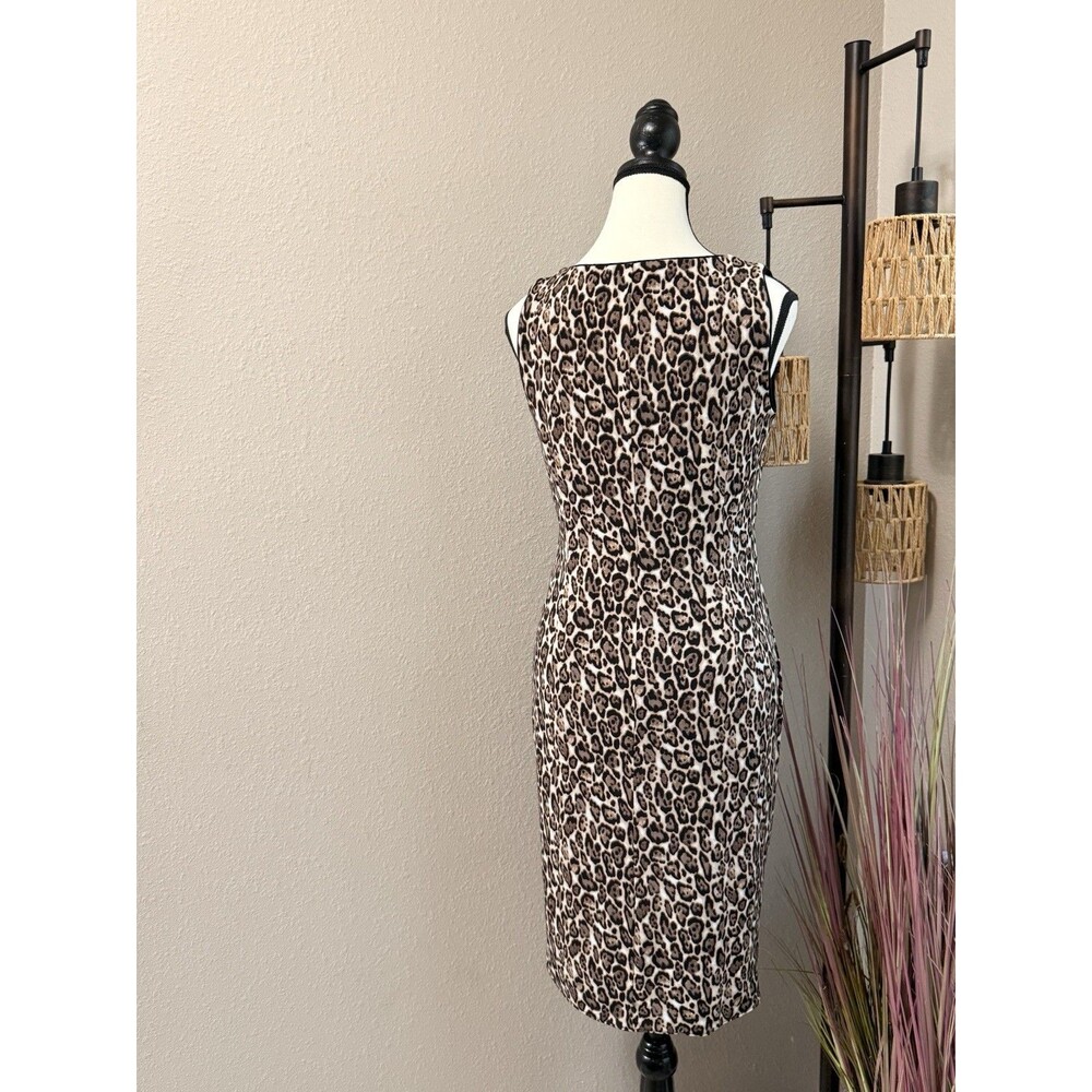 White House Black Market WHBM Dress XS Reversible Leopard Print Maroon EUC - Picture 2 of 7